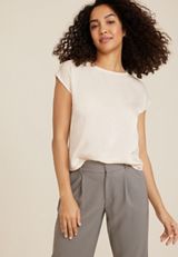edgely&trade; Satin Crew Neck Tee, C4681, small