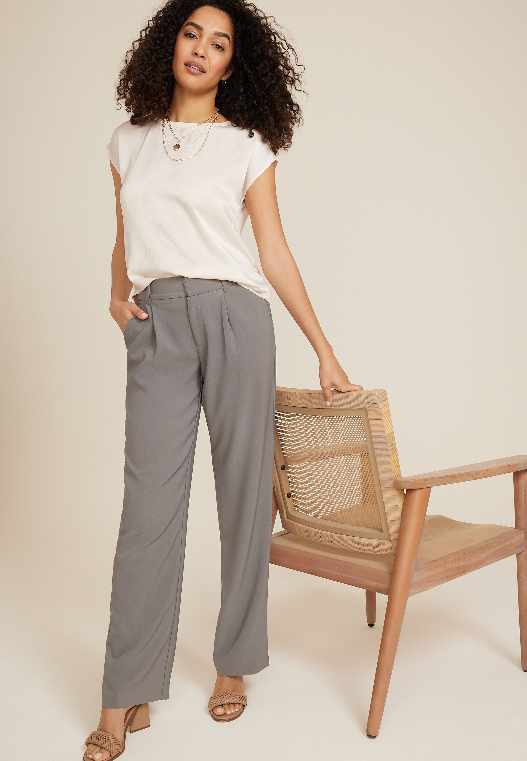 edgely&trade; Satin Crew Neck Tee, C4681, large