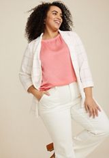 Plus Size edgely&trade; Satin Crew Neck Tee, C9240, small