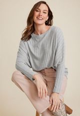 24/7 Dakota Ribbed Dolman Top, C829, small