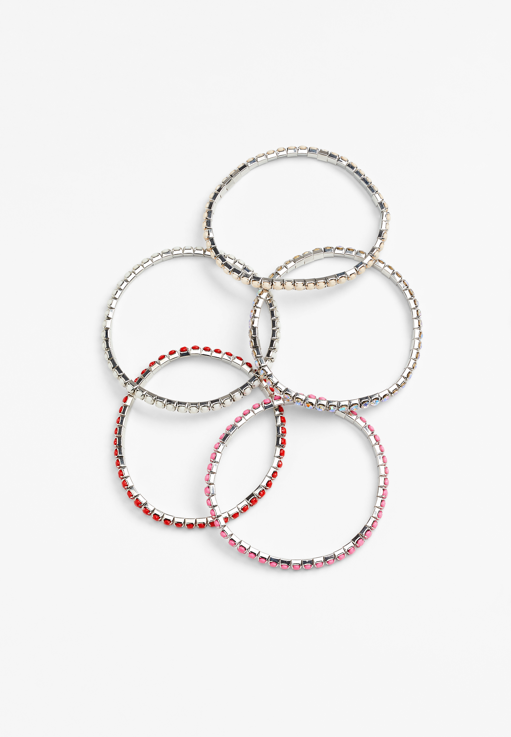 Multicolor Rhinestone Stretch Bracelet Set, C6415, large