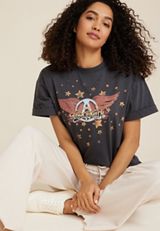 Aerosmith Vintage Oversized Fit Graphic Tee, C106, small