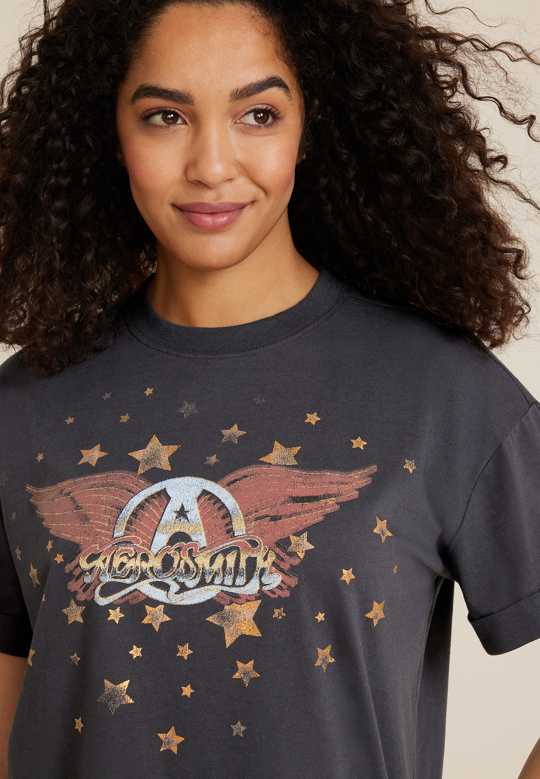 Aerosmith Vintage Oversized Fit Graphic Tee, C106, large