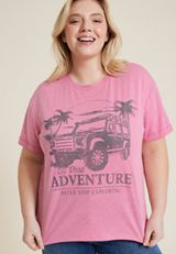 Plus Size Off Road Adventure Jeep Graphic Tee, C6475, small