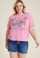Plus Size Off Road Adventure Jeep Graphic Tee, C6475, small