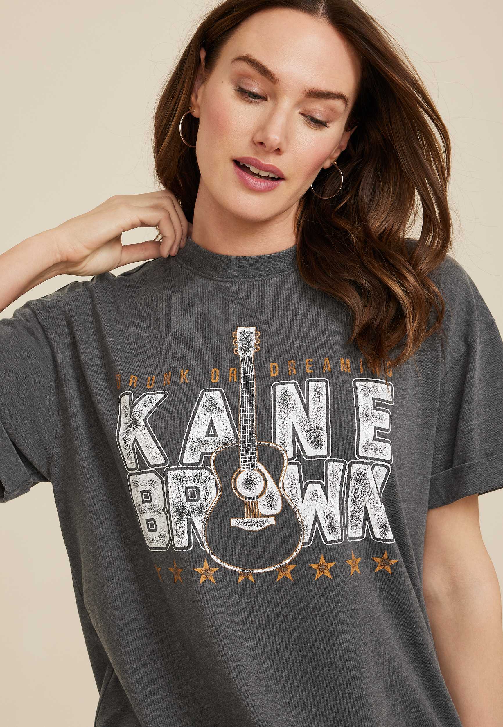 Kane Brown Drunk Or Dreaming Oversized Country Graphic Tee, C125, large
