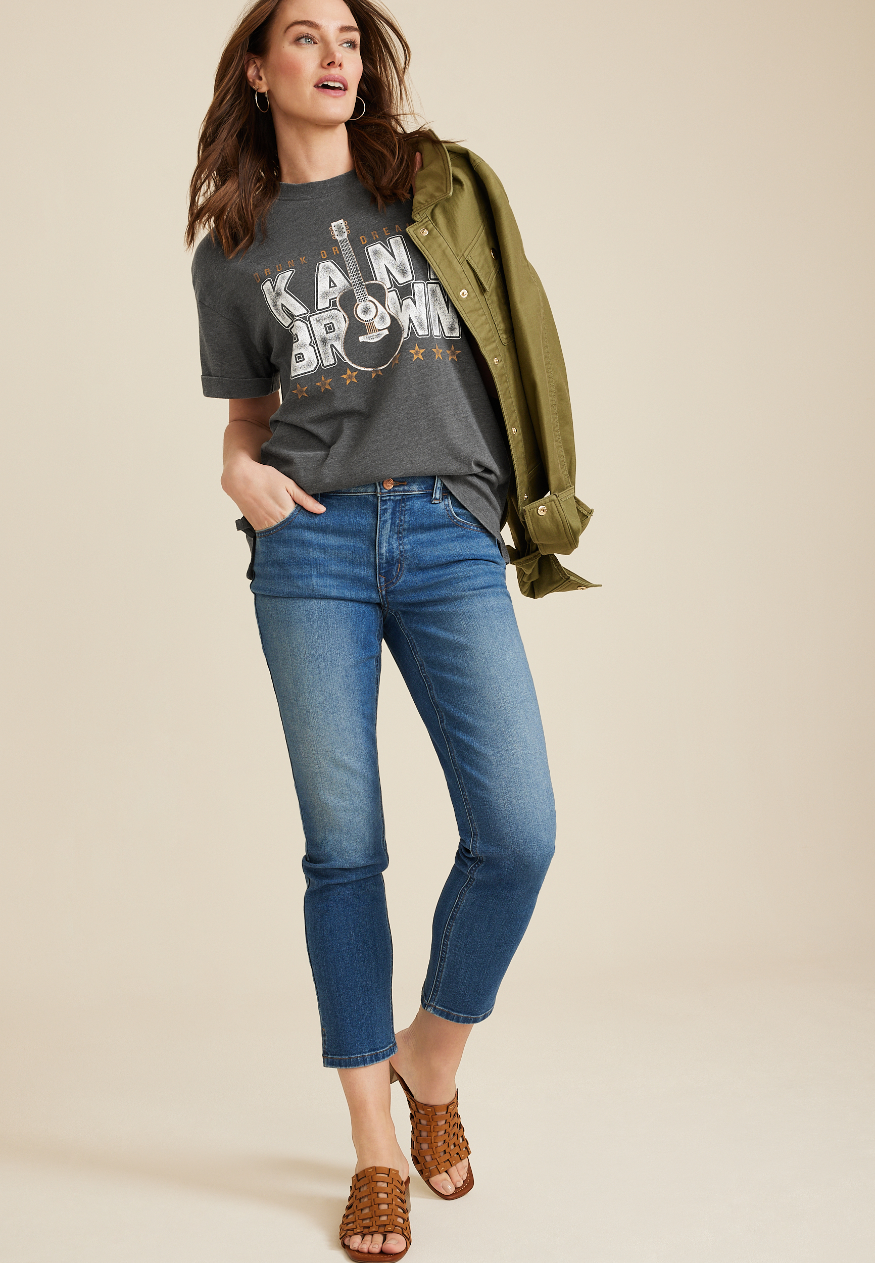 Kane Brown Drunk Or Dreaming Oversized Country Graphic Tee, C125, large