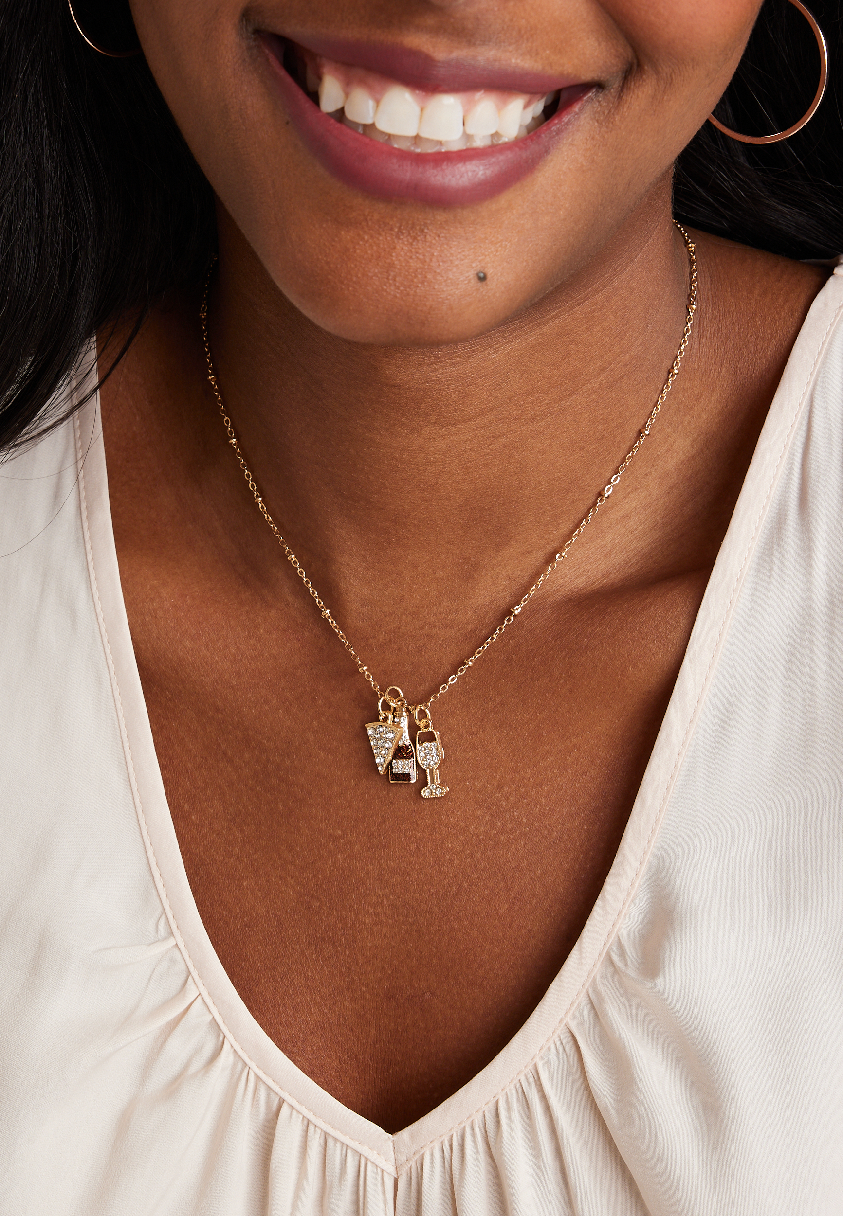 Gold Girls Night Cluster Necklace, C605, large