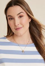 Gold Faith Hope Love Cluster Necklace, GOLD, small