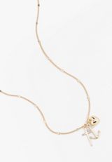 Gold Faith Hope Love Cluster Necklace, GOLD, small