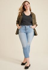 Plus Size 24/7 Cotton Puff Sleeve Tee, WASHED BLACK, small