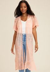 Embroidered Mesh Kimono, C7968, small