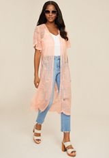 Embroidered Mesh Kimono, C7968, small