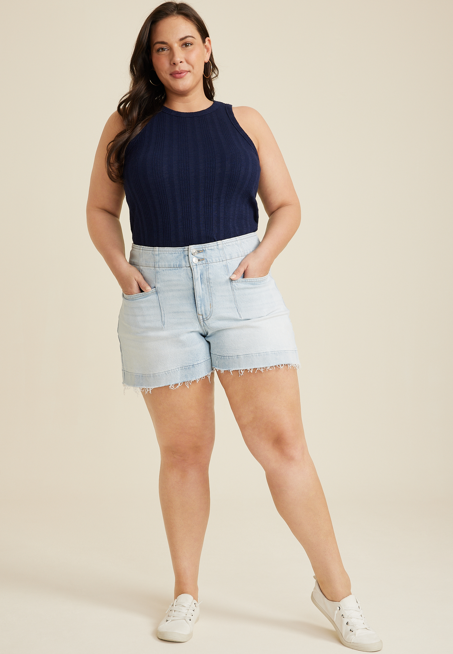 Women s Plus Size Jean Shorts Shop Denim Shorts maurices