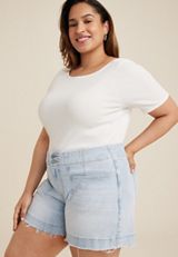 Plus Size m jeans by maurices&trade; Curvy Sculptress High Rise A Line 5in Short, C2806, small