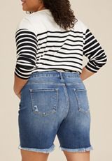 Plus Size KanCan&trade; High Rise Double Button 8in Bermuda Short, DARK SANDBLAST, small