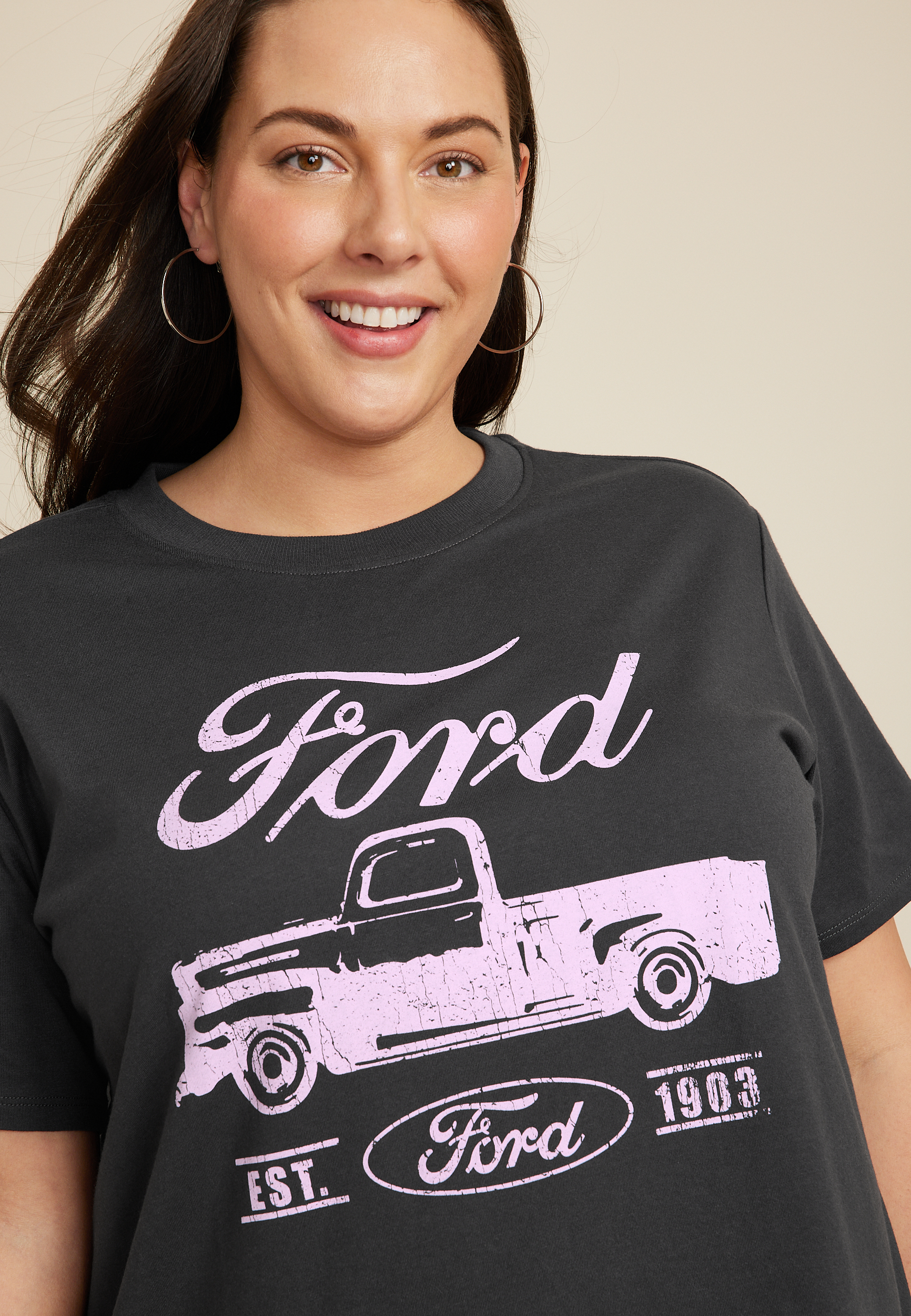 Plus Size Ford Graphic Tee, PHANTOM BLACK, large