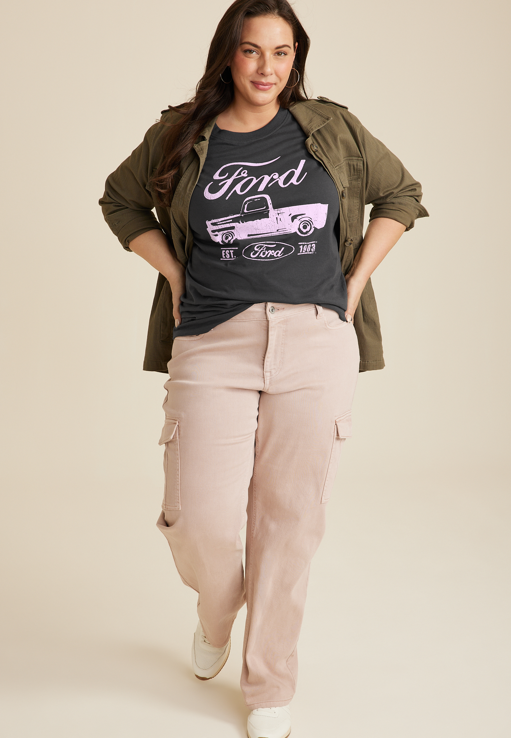 Plus Size Ford Graphic Tee, PHANTOM BLACK, large