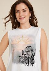 Scenic Sunrise Floral Graphic Tank, C4673, small