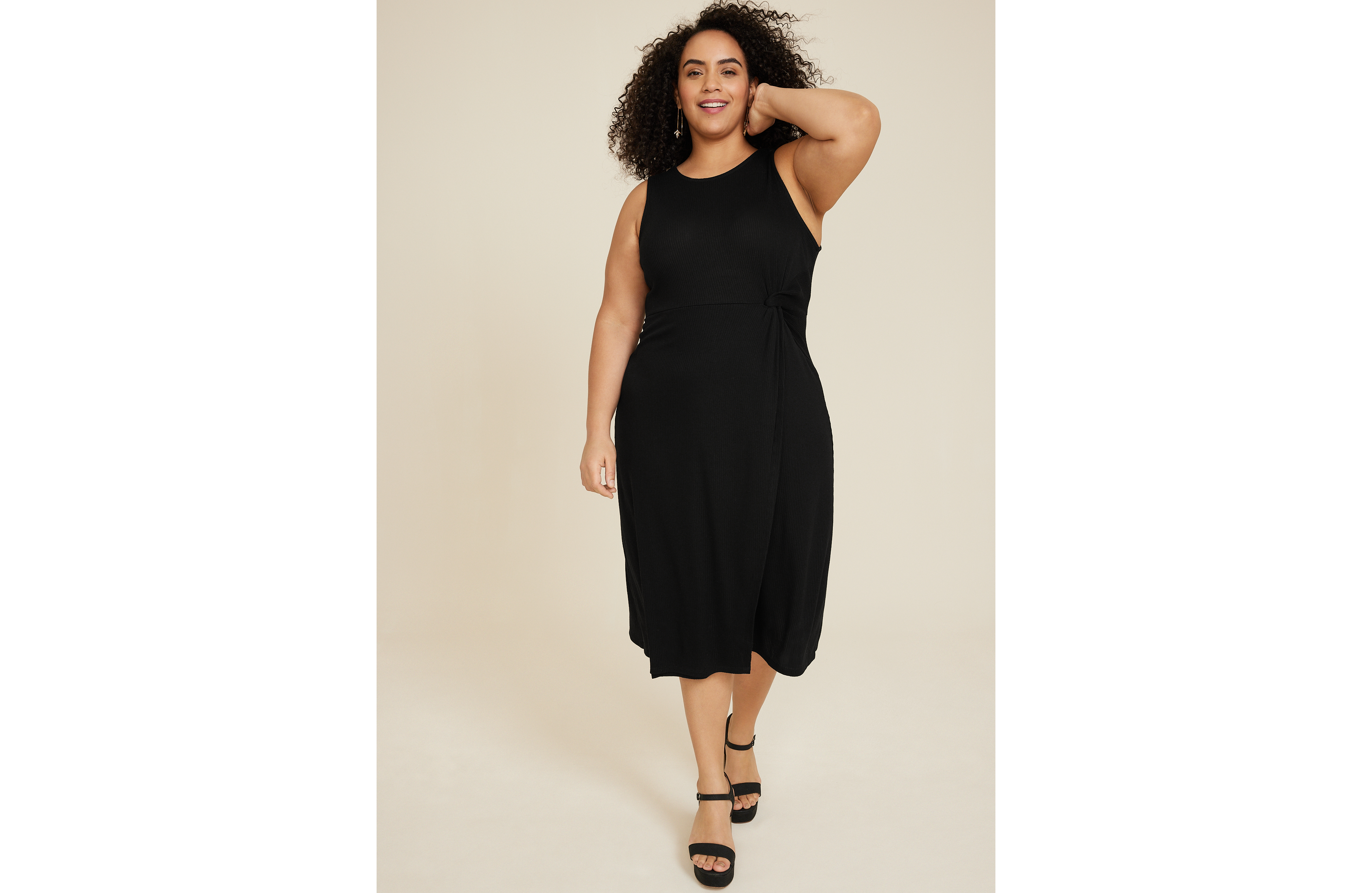 Plus 24/7 Knot Waist Midi Dress