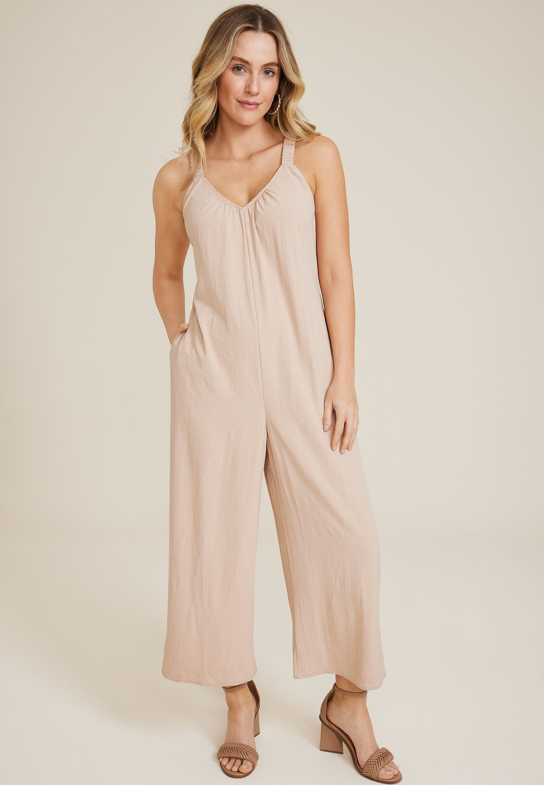 Sleeveless Wide Leg Jumpsuit