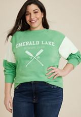 Plus Size Emerald Lake Sweatshirt, C5327, small