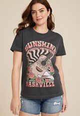 Sunshine Music Festival Nashville Oversized Graphic Tee, WASHED BLACK, small