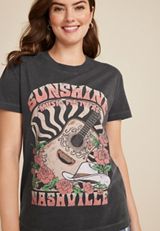 Sunshine Music Festival Nashville Oversized Graphic Tee, WASHED BLACK, small