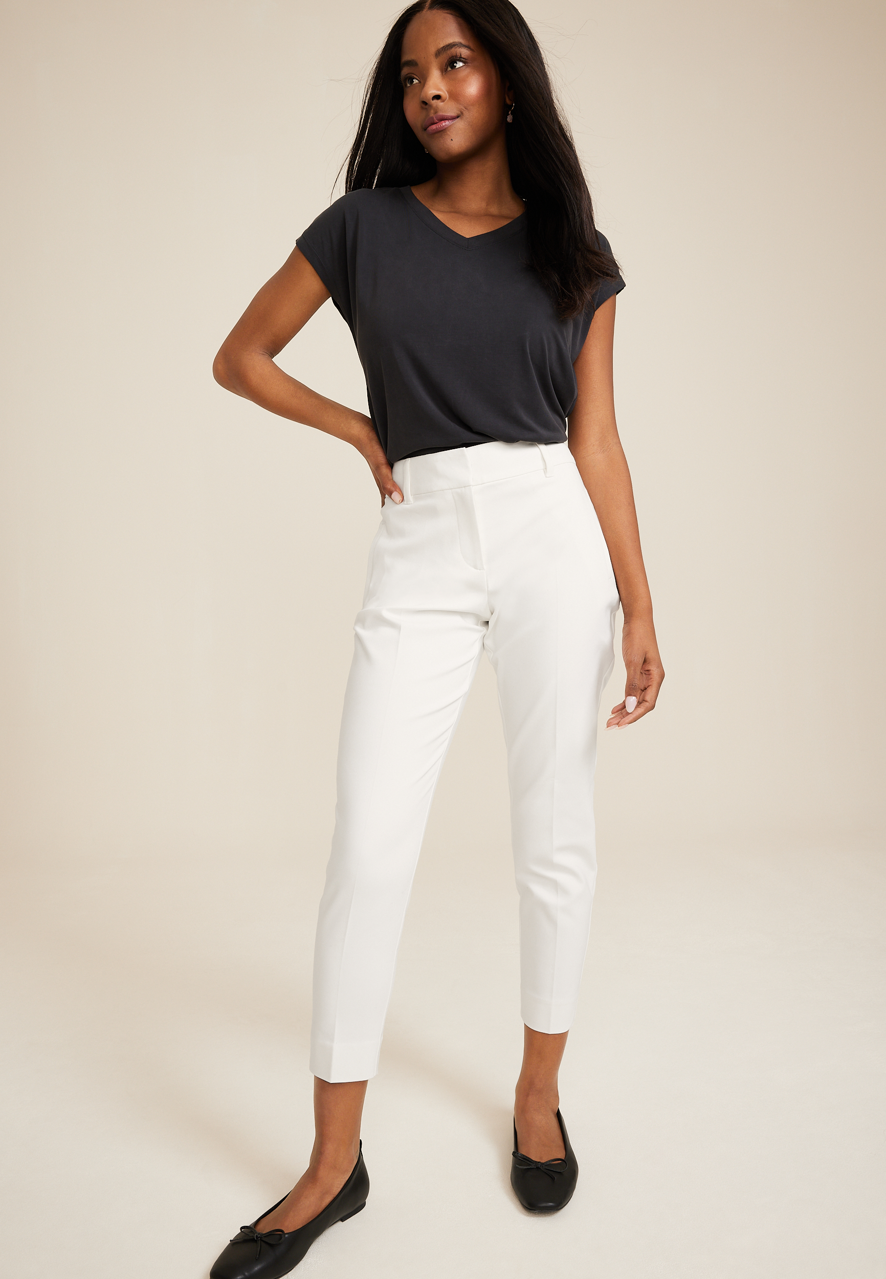 Sateen High Rise Skinny Dress Pant maurices