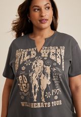 Plus Size Wild West Rhinestone Relaxed Fit Graphic Tee, C125, small