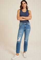 VERVET&trade; High Rise Ripped Straight Jean, C3337, small