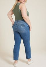 Plus Size VERVET&trade; High Rise Ripped Straight Jean, C3337, small