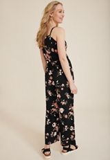 24/7 Tie Front Jumpsuit, BLACK COMBO, small
