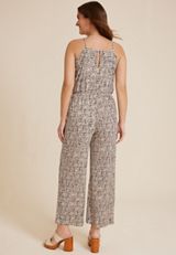 24/7 Tie Front Jumpsuit, ECRU COMBO, small