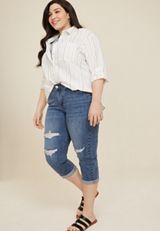 Plus Size KanCan&trade; Dark Mid Rise Ripped Cropped Jean, C258, small