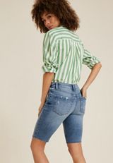 m jeans by maurices&trade; Cool Comfort High Rise 11in Bermuda Jean Short, DARK SANDBLAST, small