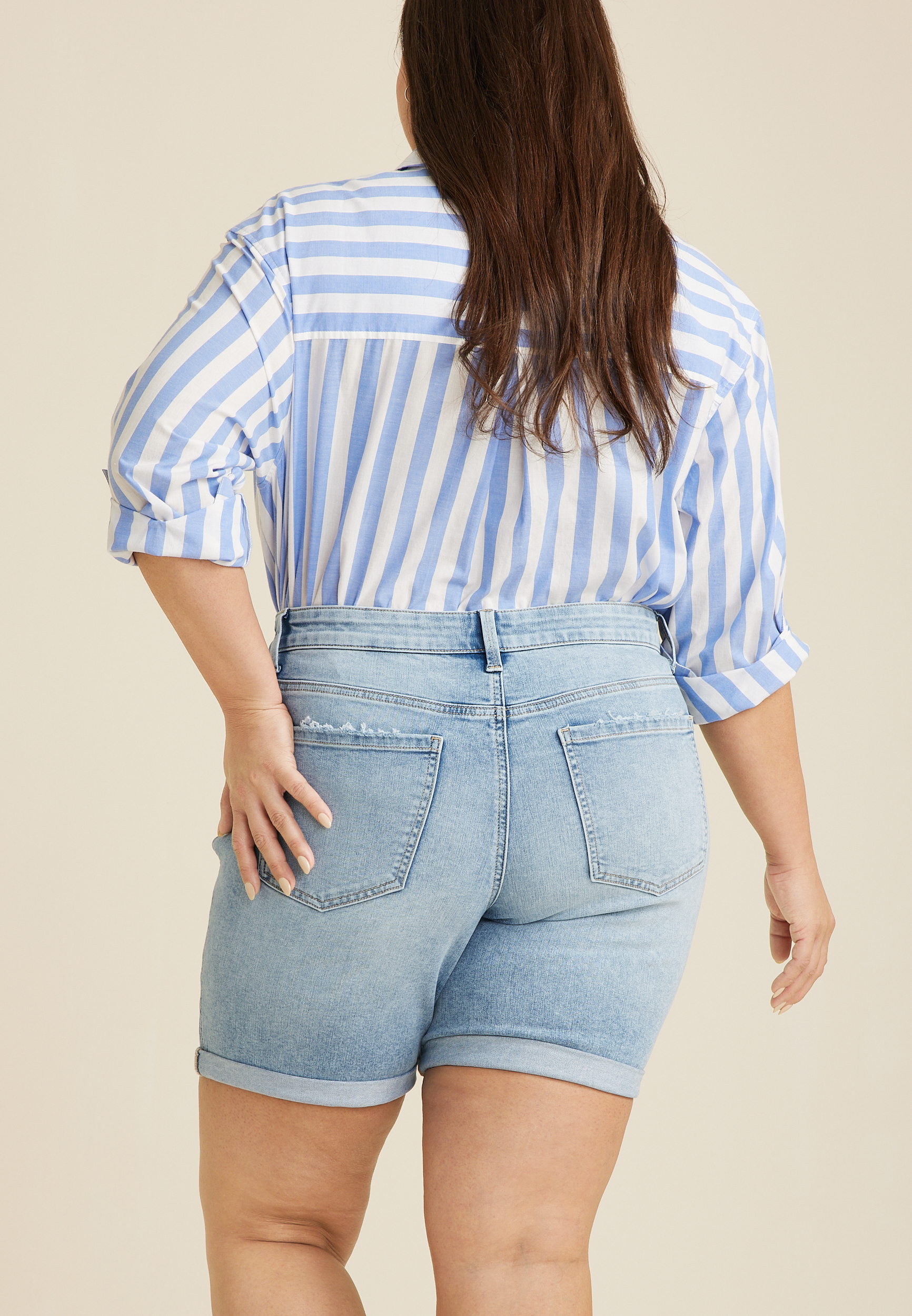 Plus Size Everflex&trade; Bermuda High Rise 8in Short, C2806, large