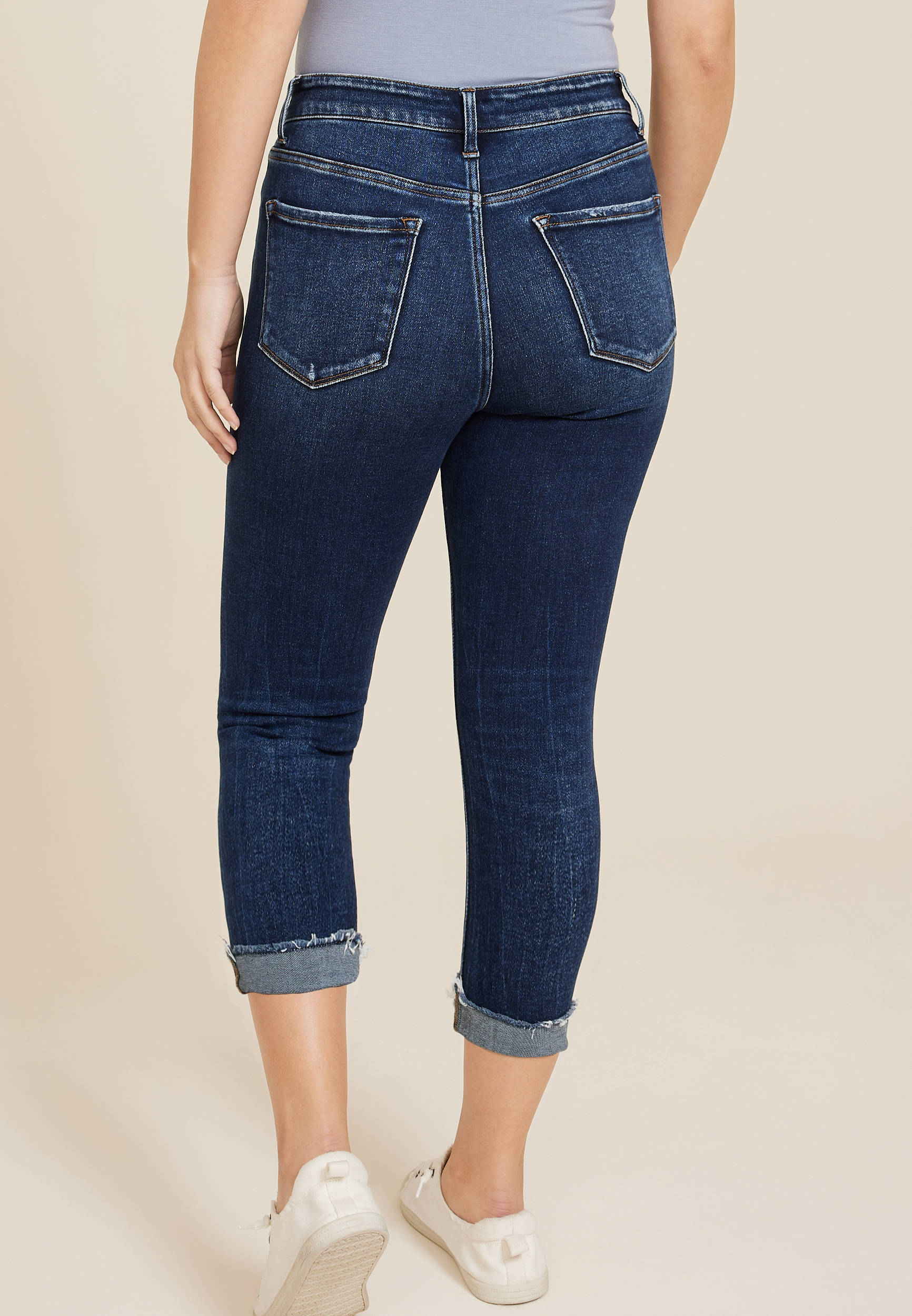Flying Monkey&trade; High Rise Ripped Cropped Skinny Jean, DARK SANDBLAST, large