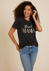 Blessed Mama Animal Oversized Fit Graphic Tee, C106, small