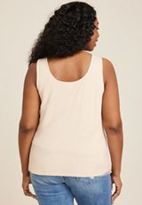 Plus Size Rhinestone Mesh Scoop Neck Tank Top, C496, small