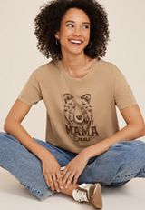 Mama Bear Relaxed Fit Graphic Tee, CAMEL, small