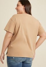 Plus Size Mama Bear Oversized Fit Graphic Tee, CAMEL, small