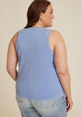 Plus Size Sunseeker Mama Knows Best Classic Fit Graphic Tank, BLUE, small