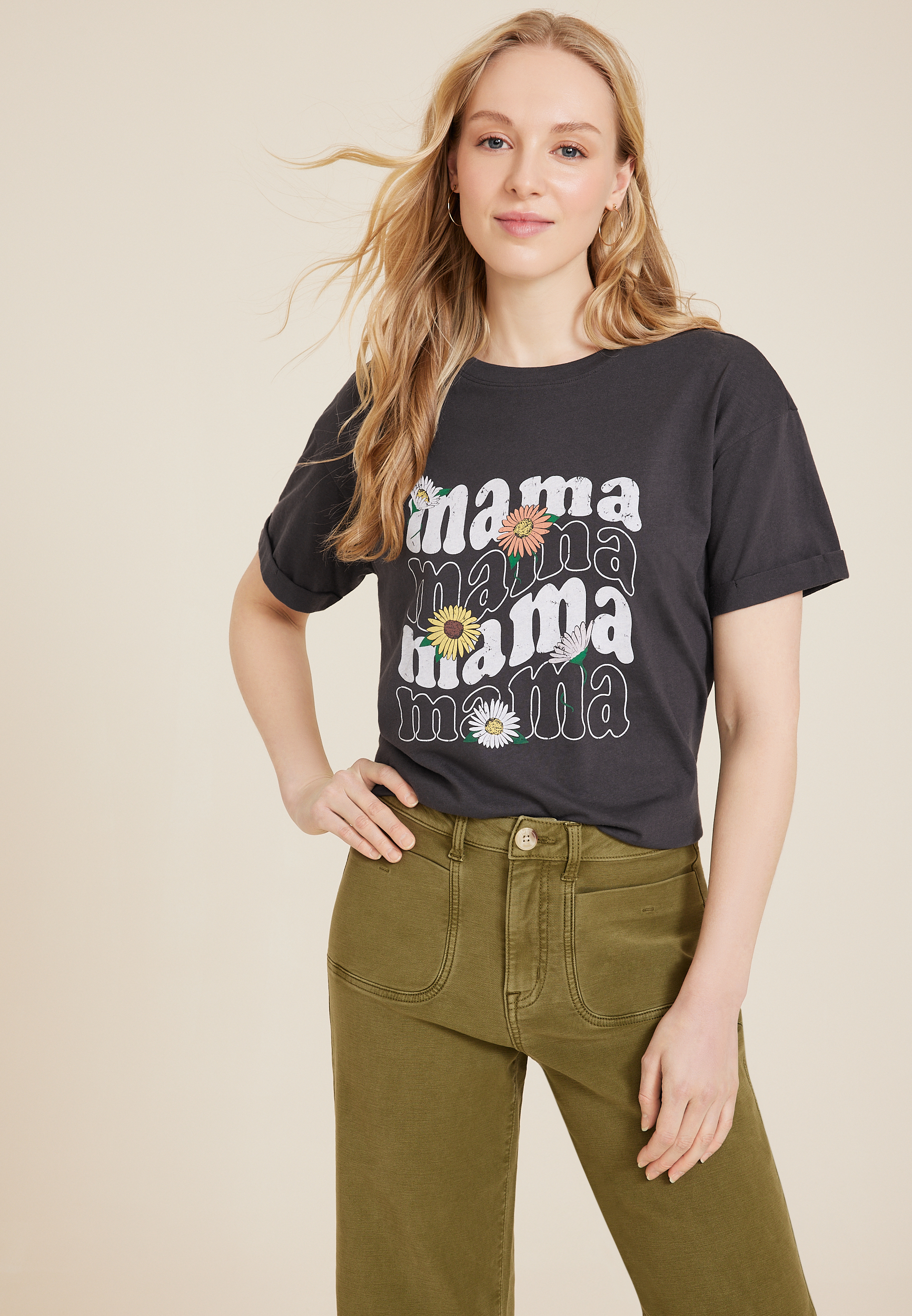 Floral Mama Oversized Graphic Tee | maurices