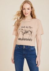 Not In The Mood Oversized Fit Graphic Tee, C6624, small