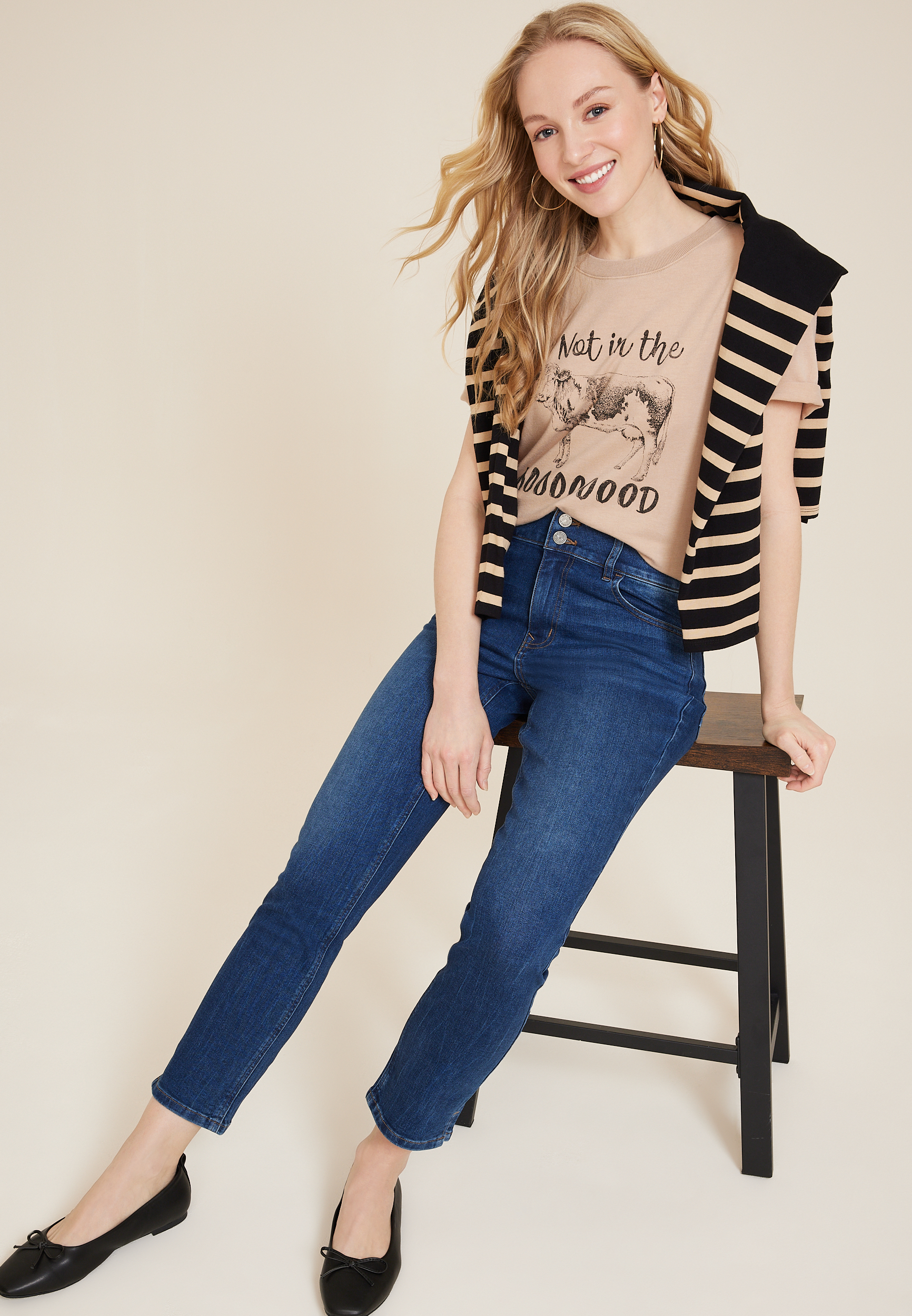Not In The Mood Oversized Fit Graphic Tee, C6624, large