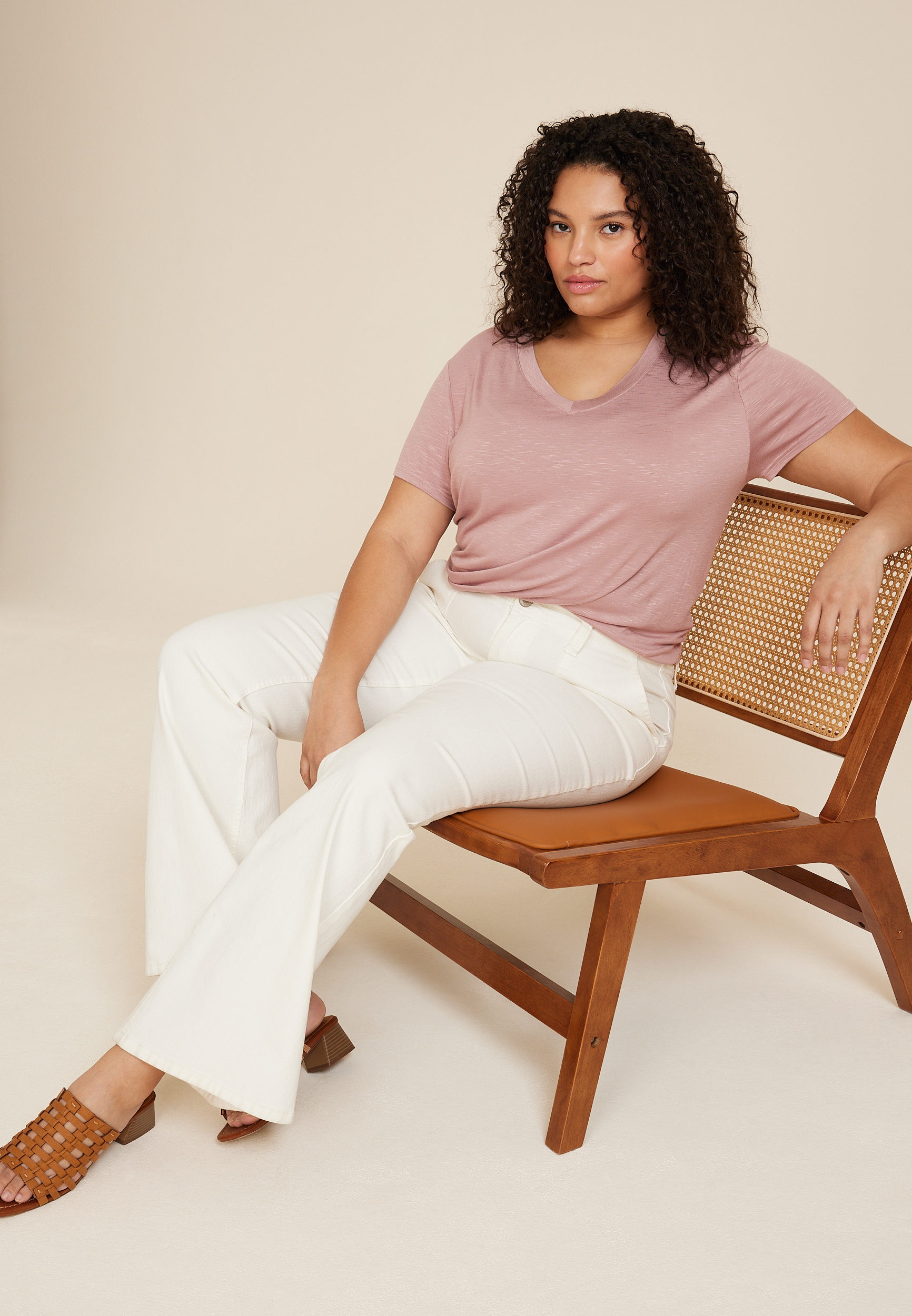 Plus Size 24/7 Flawless V Neck Tee, C3343, large