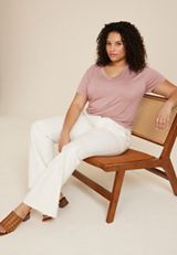 Plus Size 24/7 Flawless V Neck Tee, C3343, small