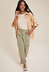 24/7 Striped Tunic Tank Top, KHAKI COMBO, small