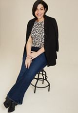 Plus Size Animal Lattice Shoulder Short Sleeve Tee, C1756, small